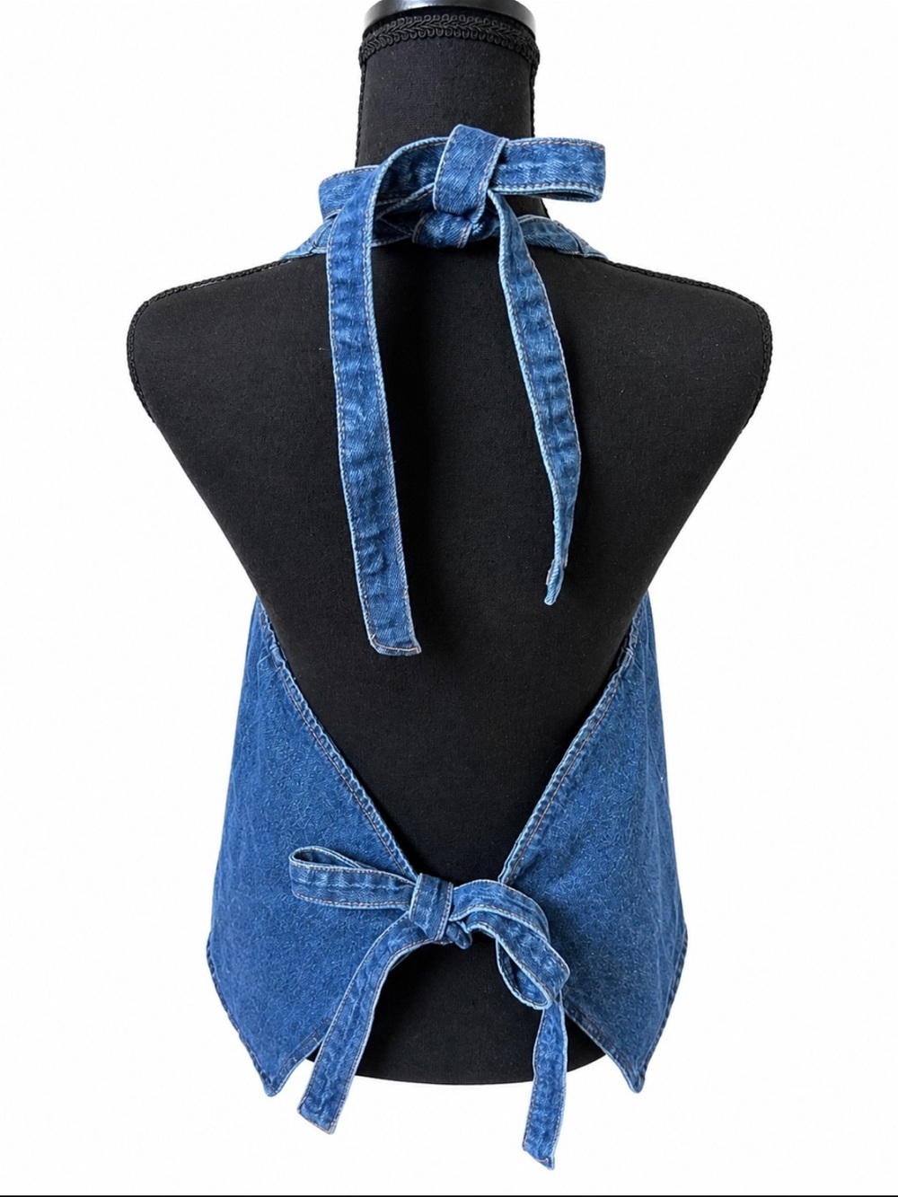 Lioness Denim Halter Open Back Tie Vest Top Size Small - Picture 3 of 10